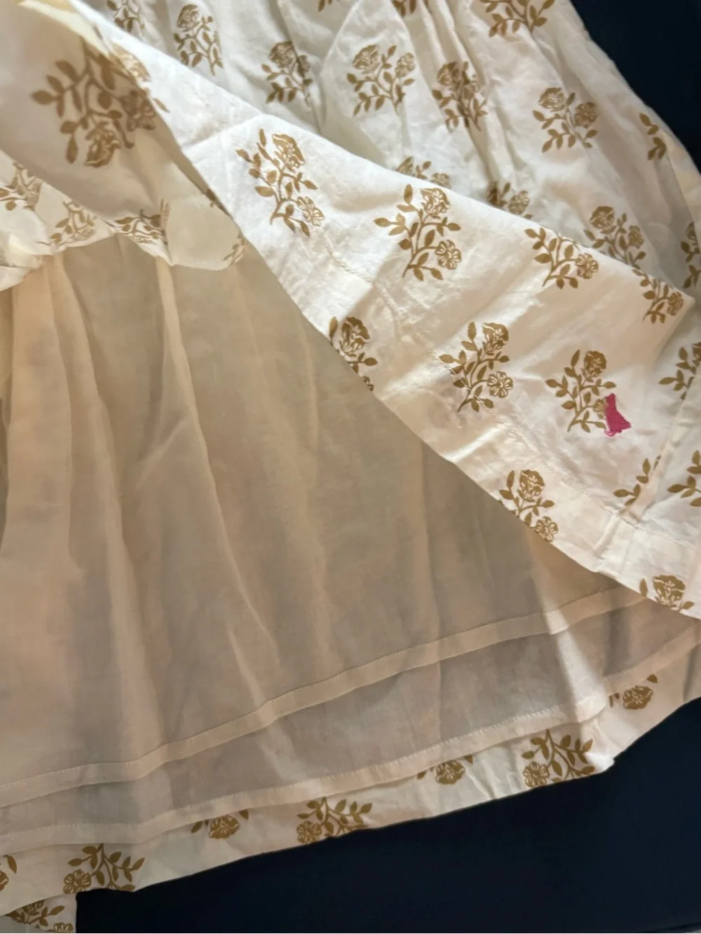 NWT Pink Chicken Ivory Floral Print Long Sleeve Cotton Dress 12